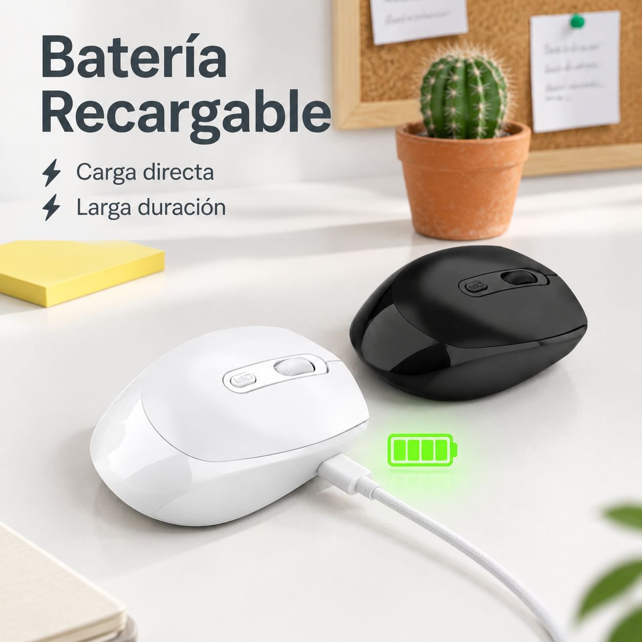 Ratón Bluetooth inalámbrico de modo dual recargable