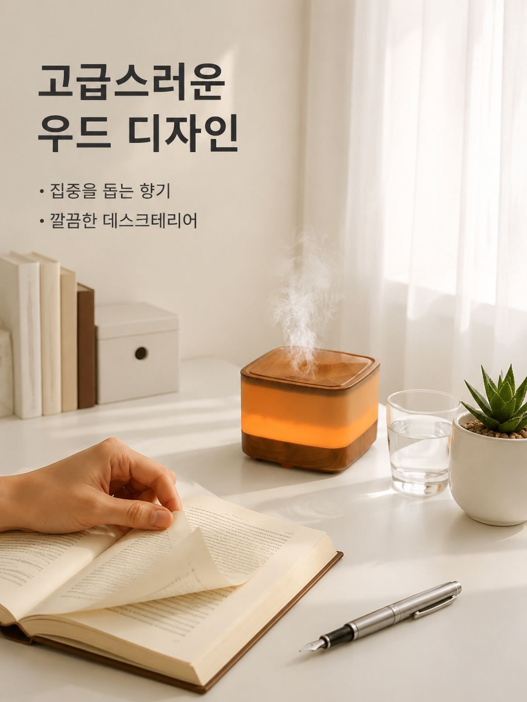 우드 그레인 칠색 아로마 디퓨저