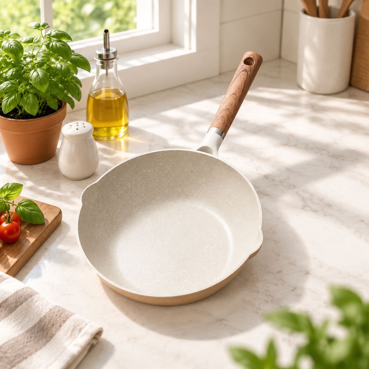Thickened Household Oil-Free Flat Pan for Frying Fish and Eggs