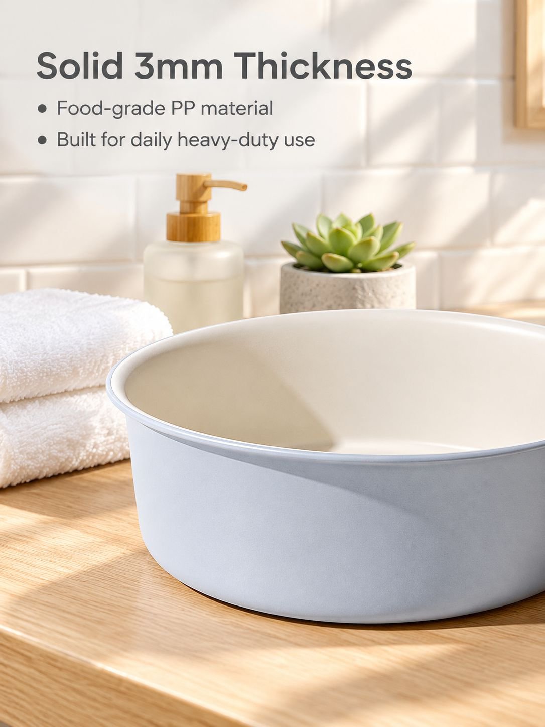 Large plastic washing tub with a durable thickened design