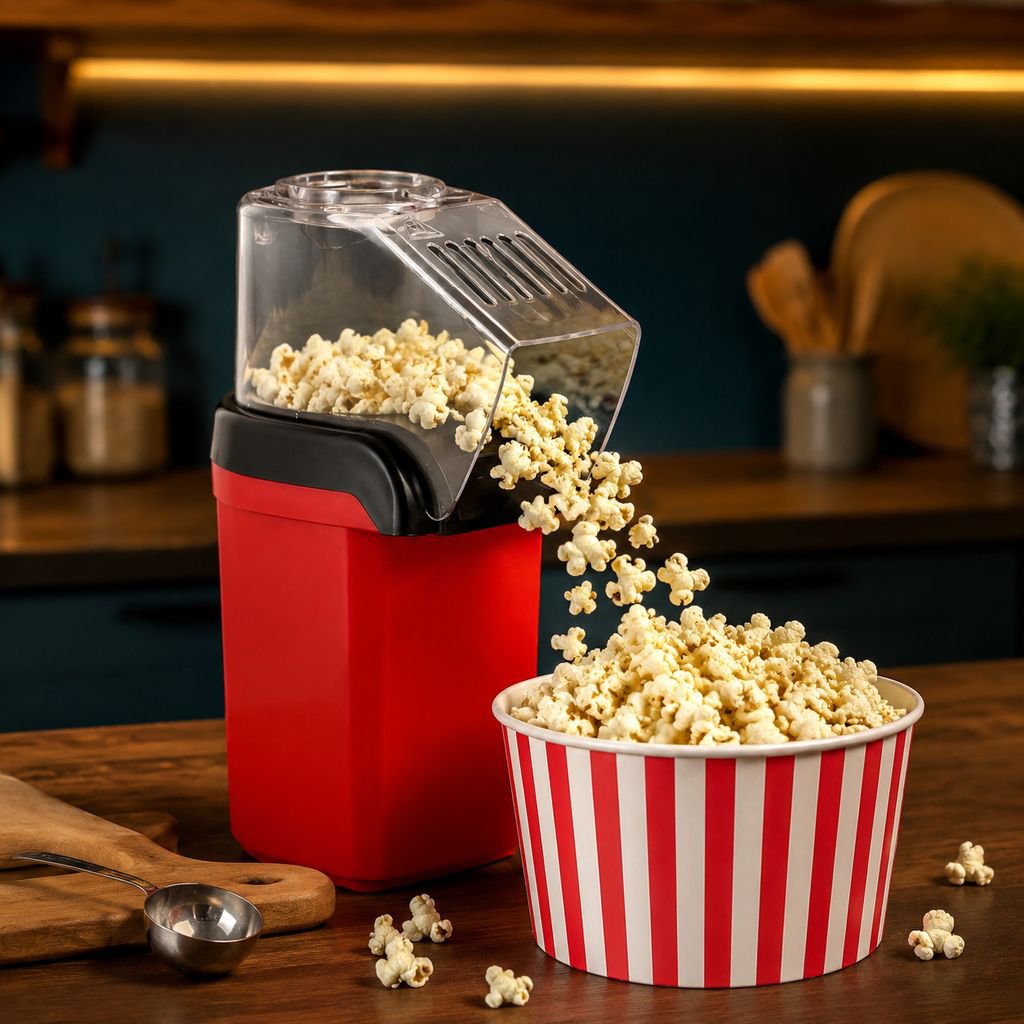 Healthy Hot Air Popcorn Maker, No Oil Needed