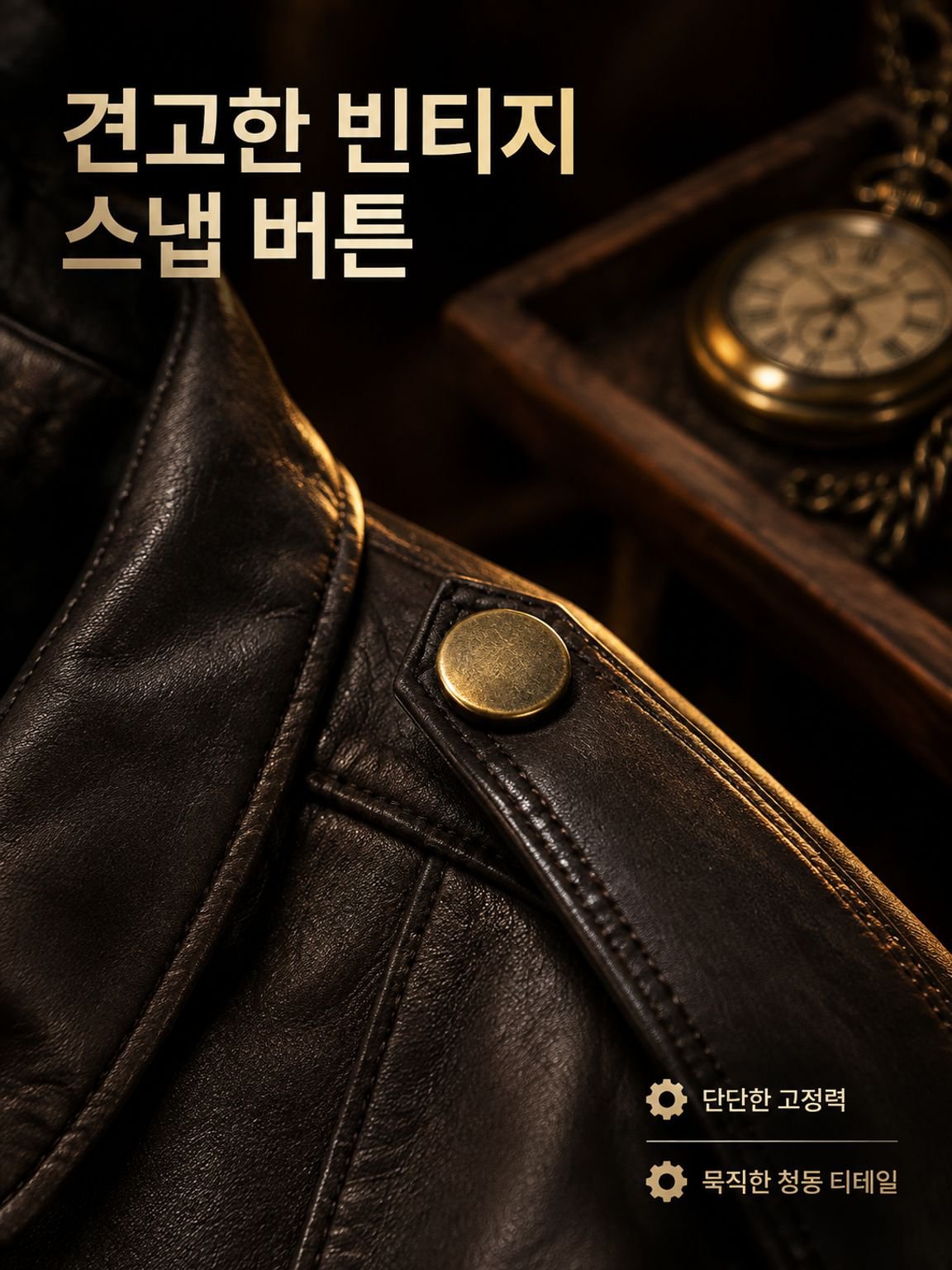 남녀공용 빈티지 카라 인조가죽 라이더 자켓 전체 디자인