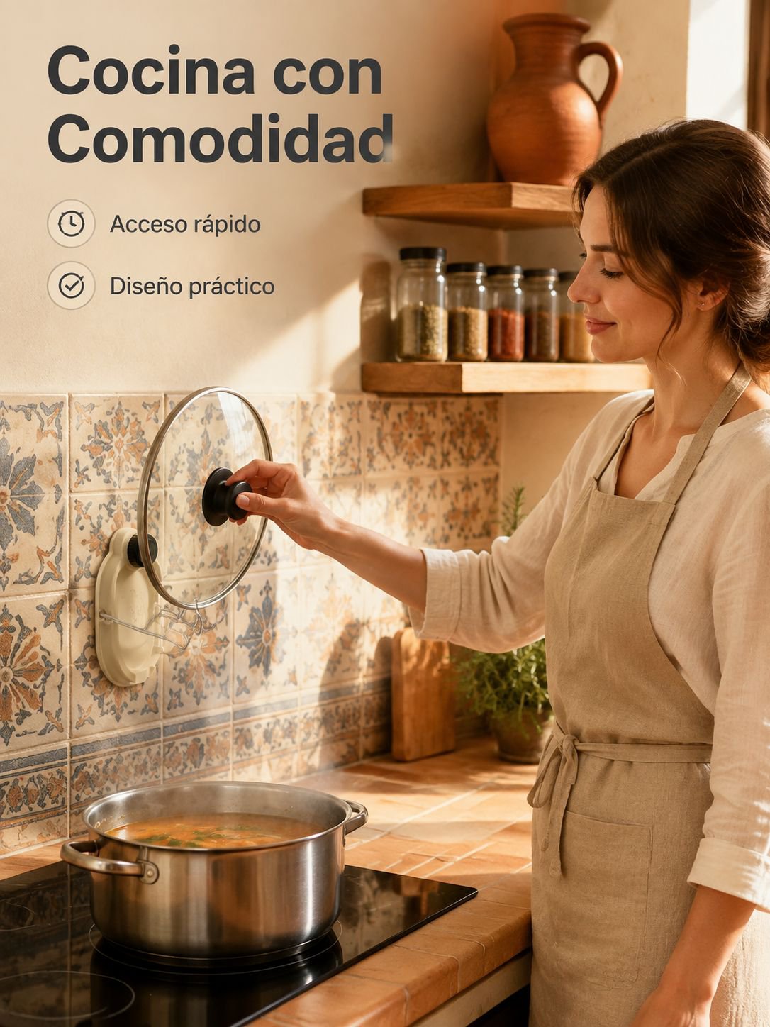 Support pour couvercles de casseroles