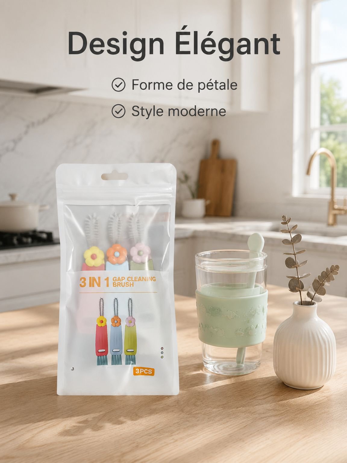 Brosse multifonction 3-en-1 pour couvercle de tasse, adaptée aux biberons et gobelets