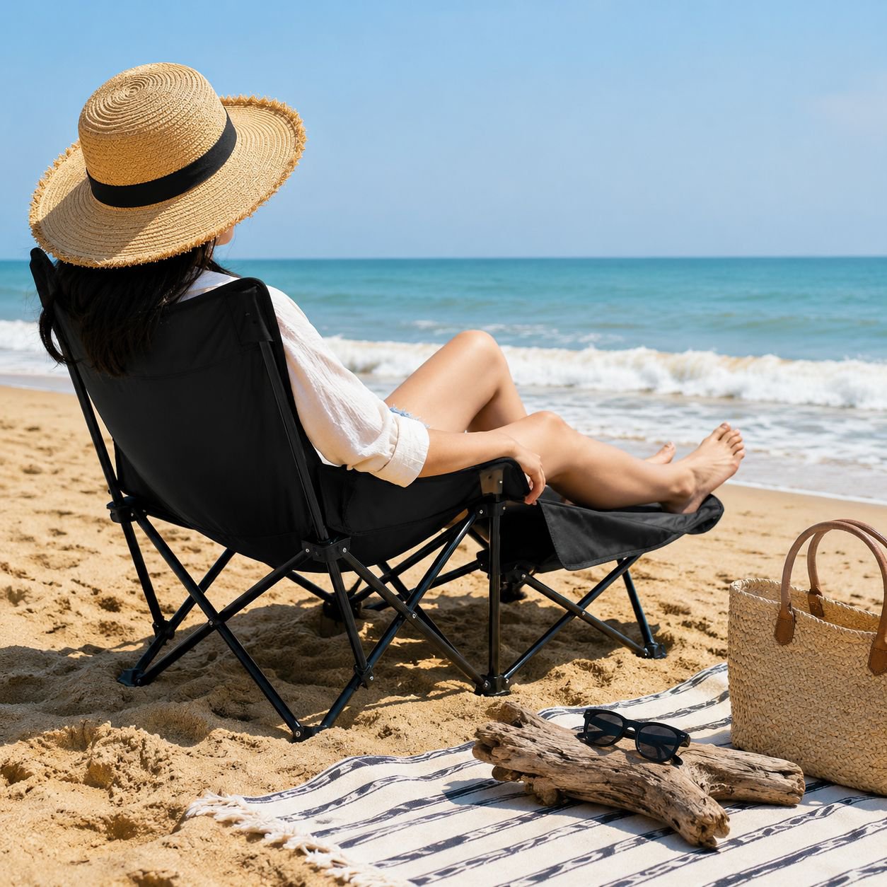 Chaise pliante portable multifonction pour extérieur