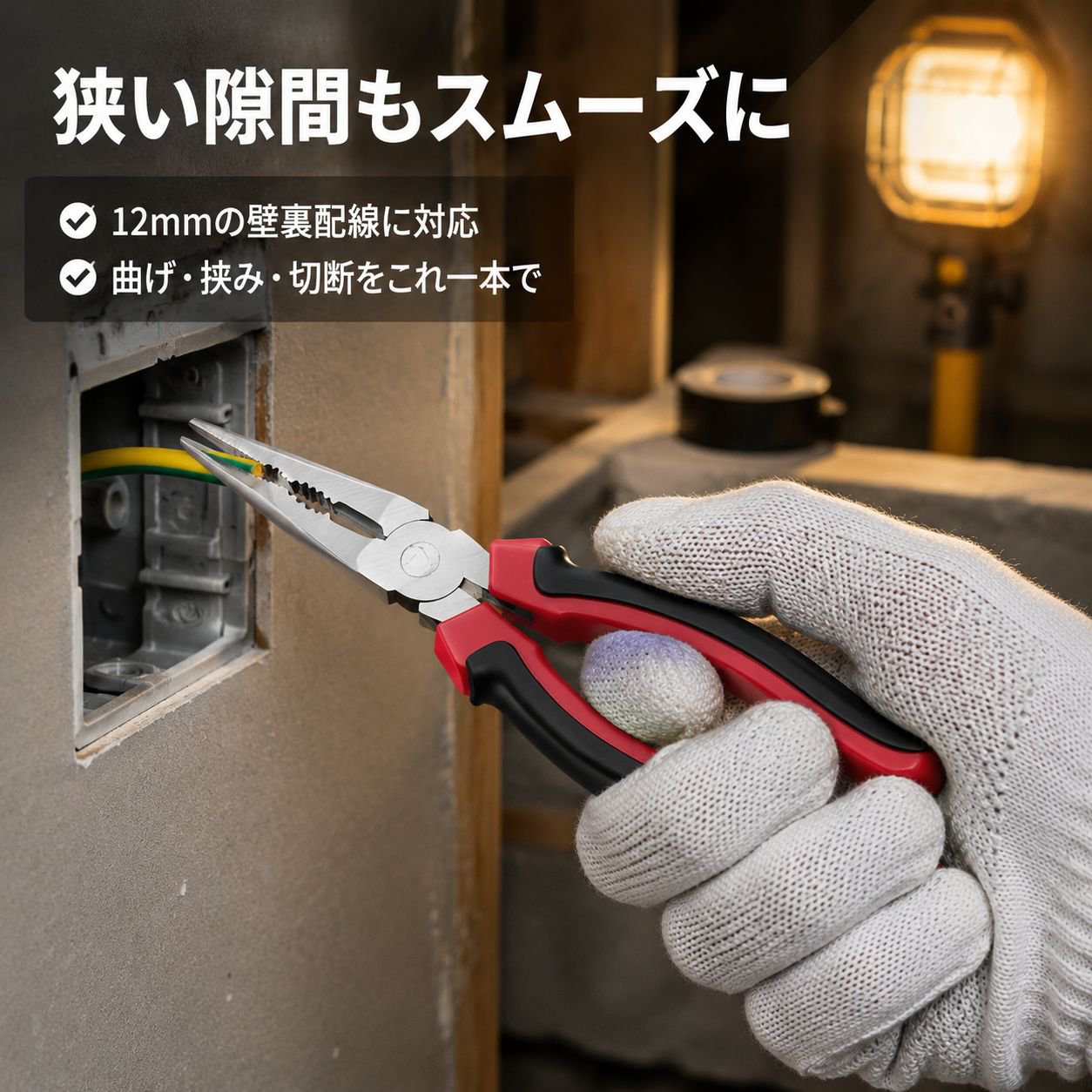 多機能電線切断機、電気工事専用工具