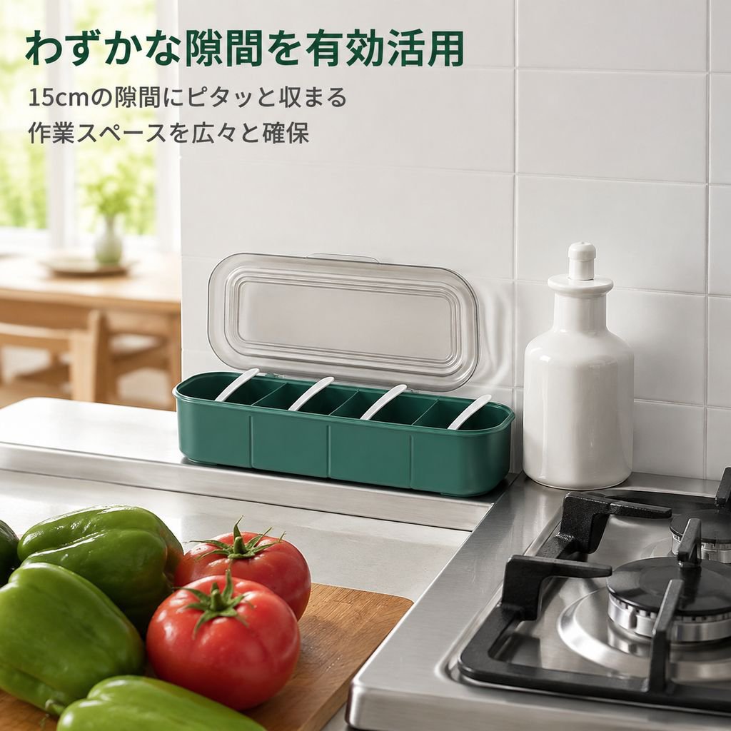 家庭用多仕切りスパイス収納ボックス