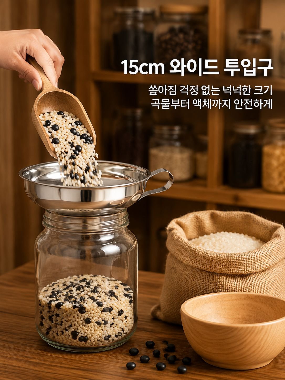 입구가 넓은 분배 깔때기