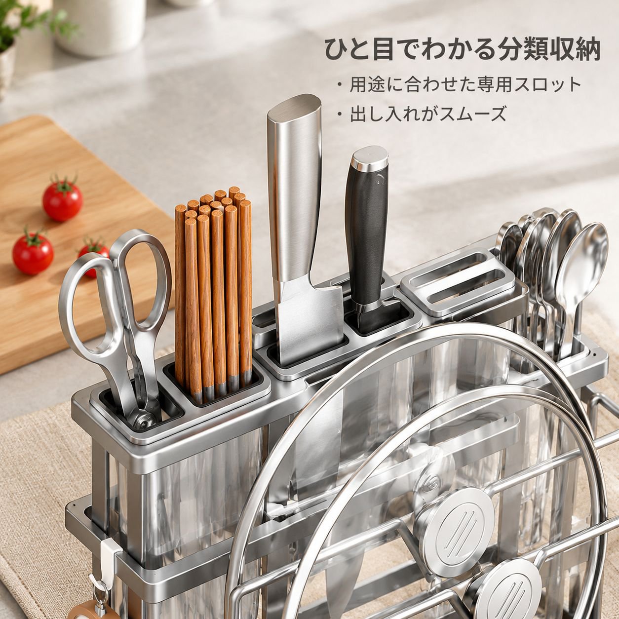 キッチンカウンター用包丁・箸ラック