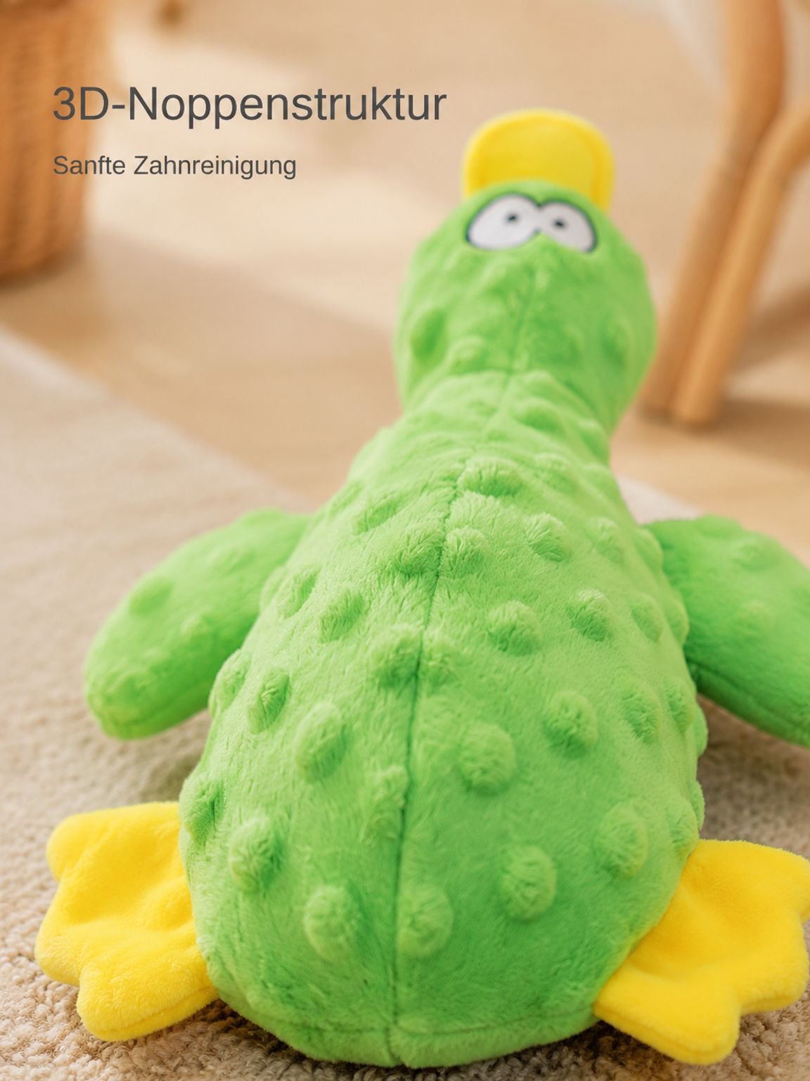 Neues Haustierspielzeug mit Sound, Plüsch-Entenspielzeug, interaktives, bissfestes Papierspielzeug, 