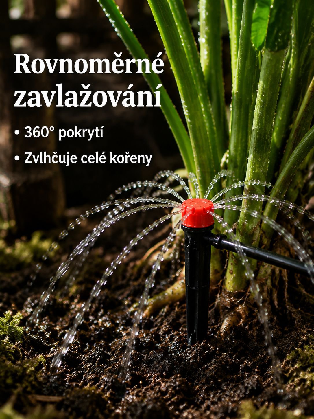 Detail nastavitelná hlavice zahradního postřikovače