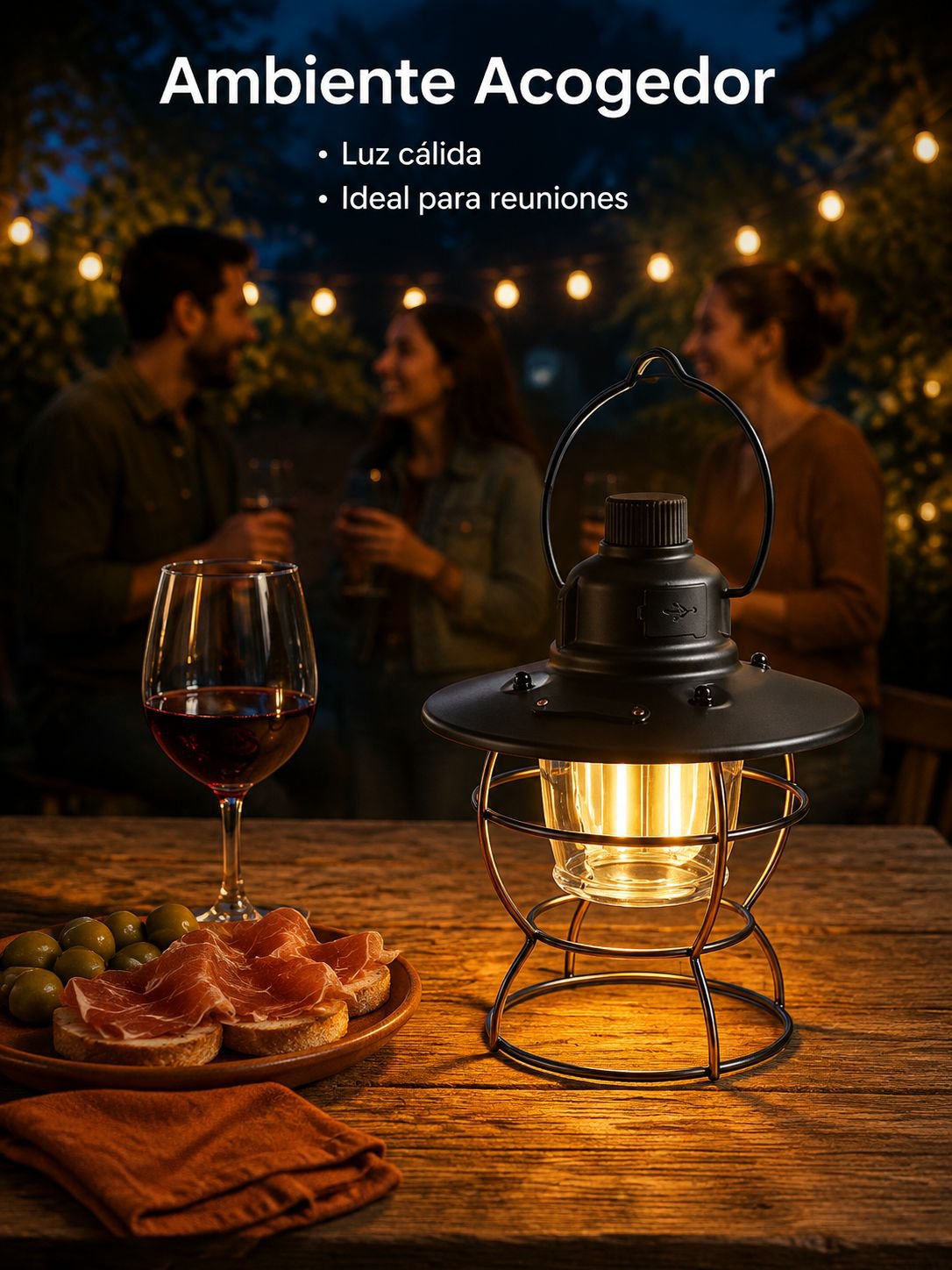 Lámpara de campamento inalámbrica de metal