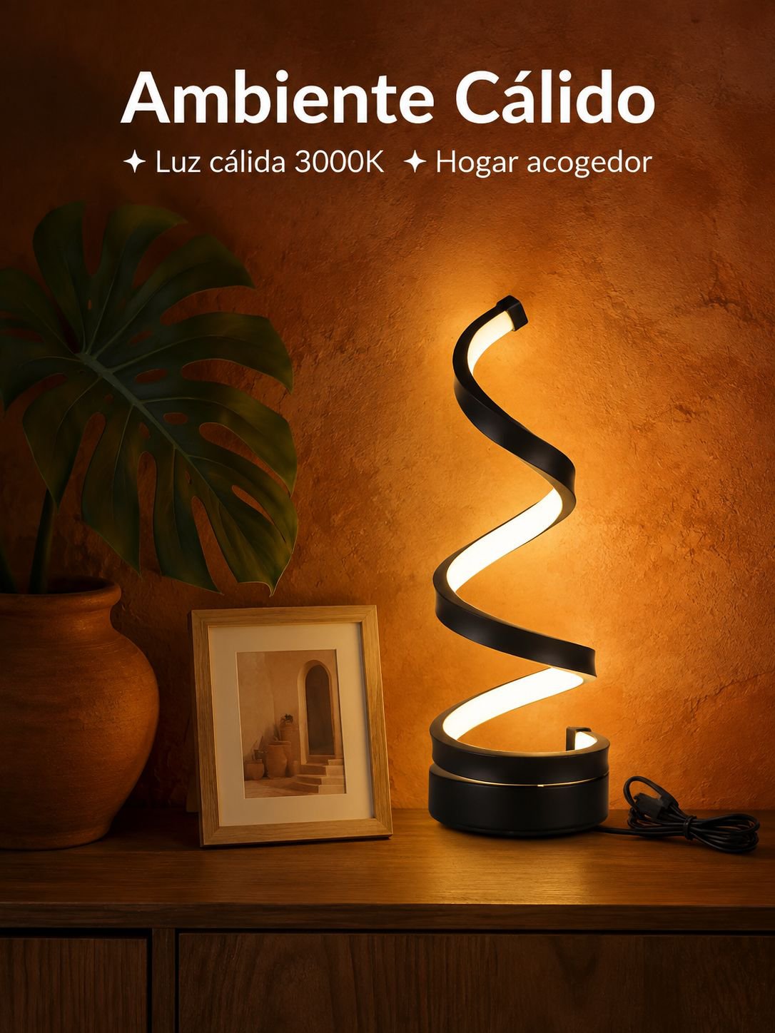 Lámpara USB creativa en espiral