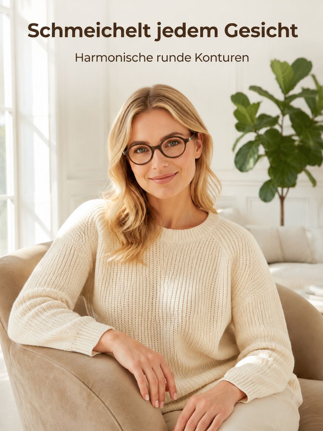 Modische runde Brillenfassung für Kurzsichtige