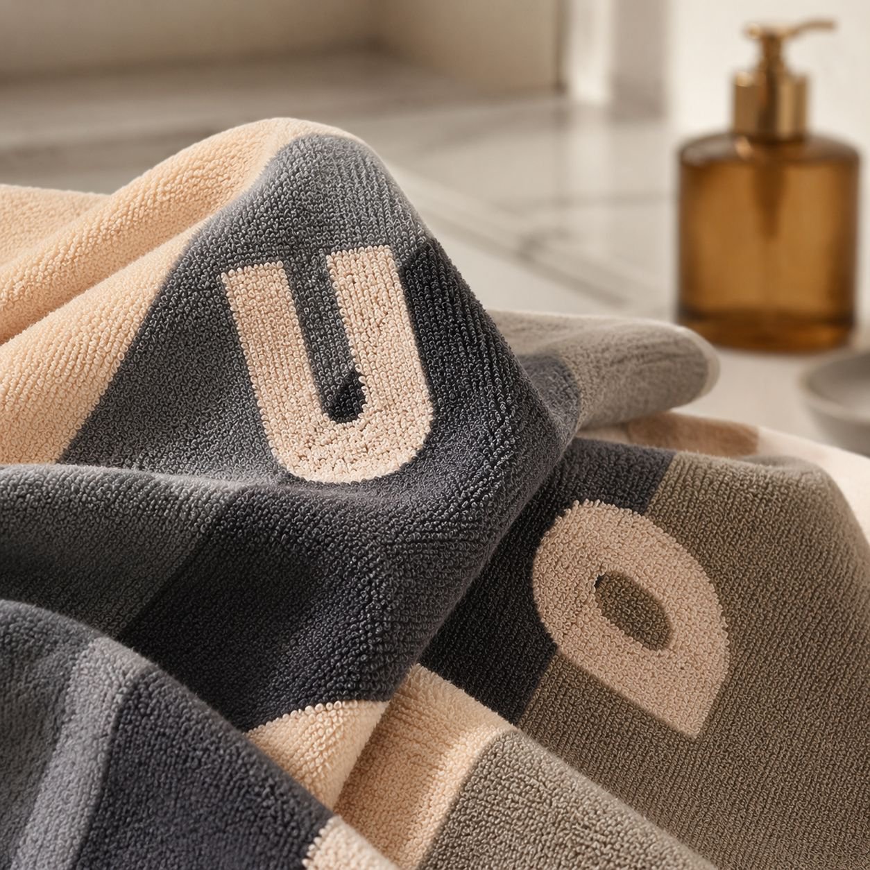 Pure cotton towel showing plush texture and thickness