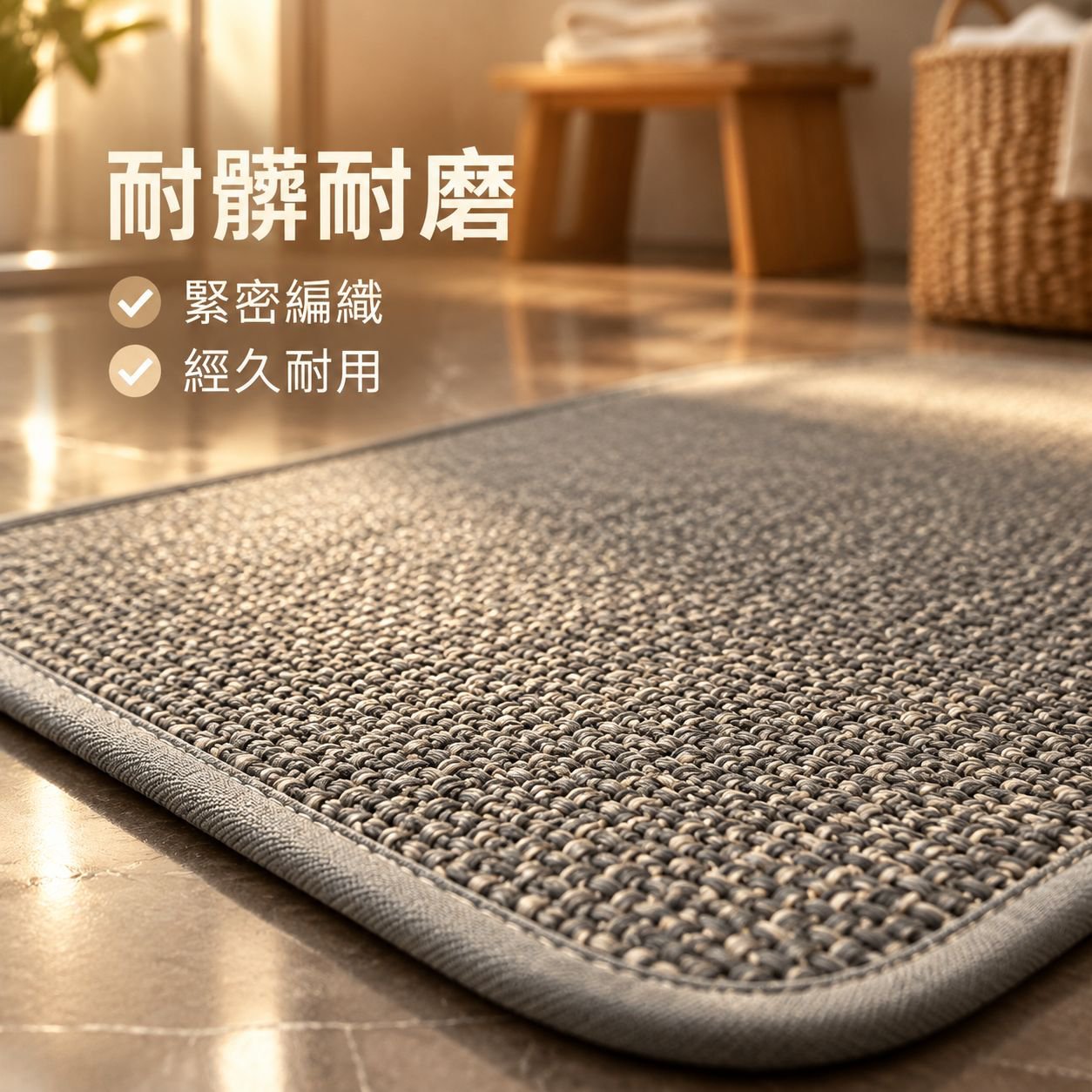 亞麻耐髒耐磨浴室吸水防滑腳墊