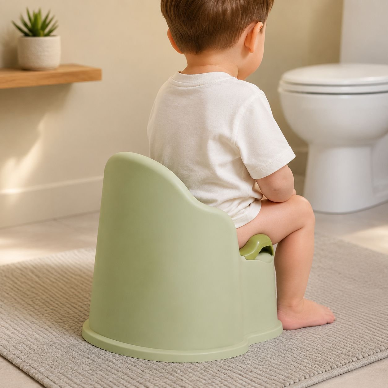 Portable Toddler Potty Chair with Comfortable Backrest, Easy to Clean