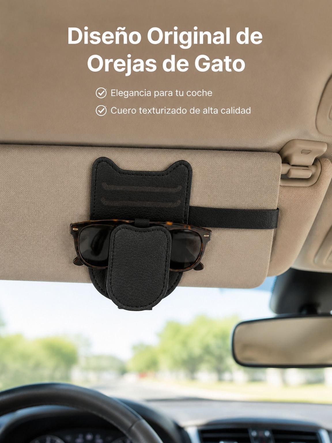 Tarjetero para gafas de visera parasol de coche
