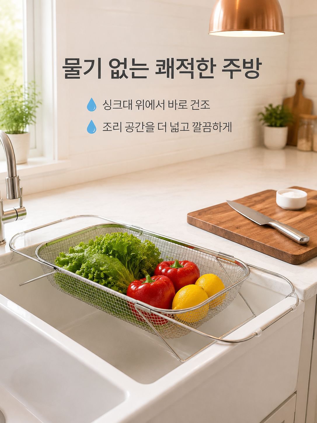 가정용 싱크대 신축 스테인리스 물빠짐 바구니