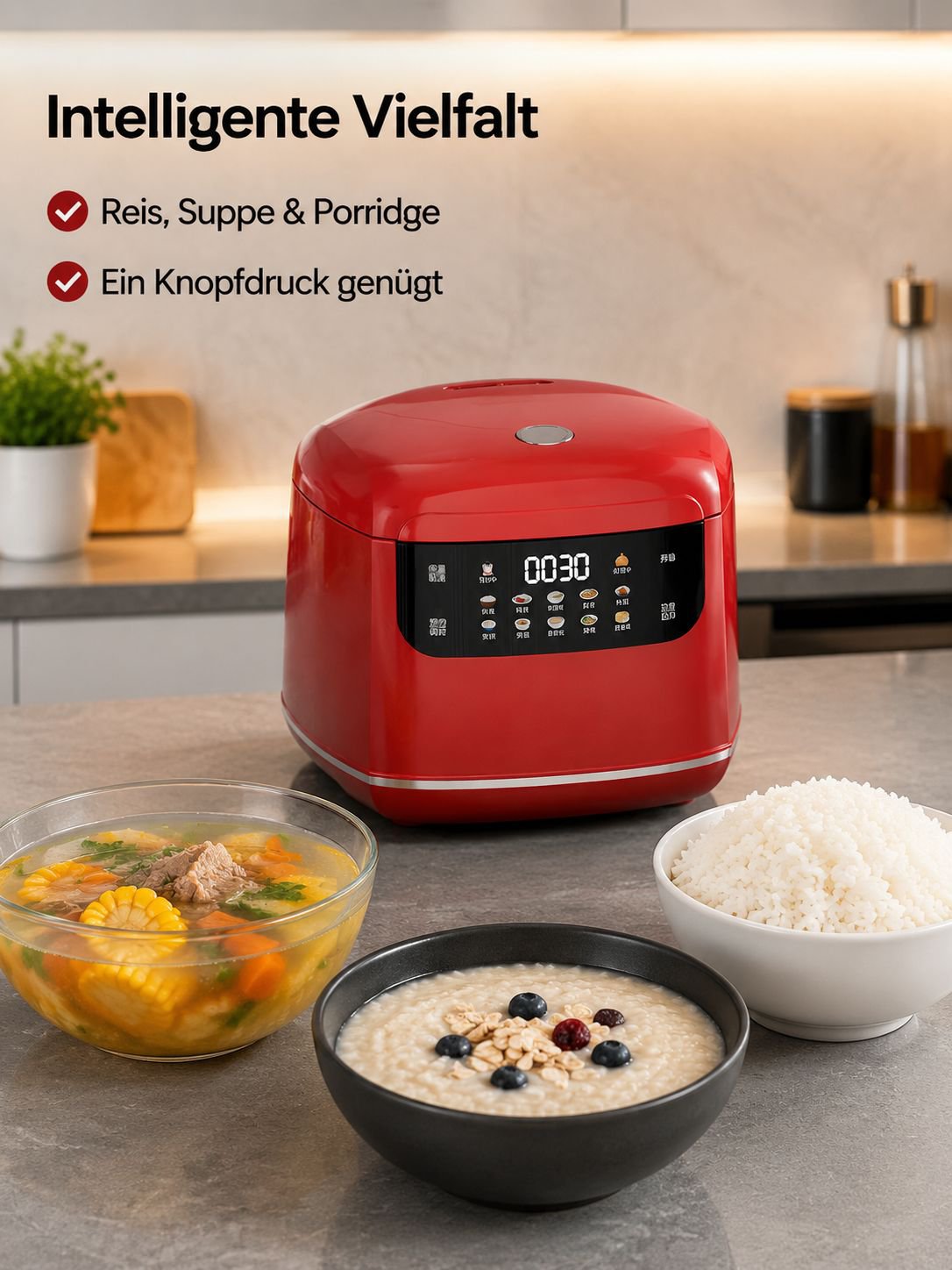 2L Kleiner Reiskocher für 1-3 Personen, intelligent und multifunktional, 110V