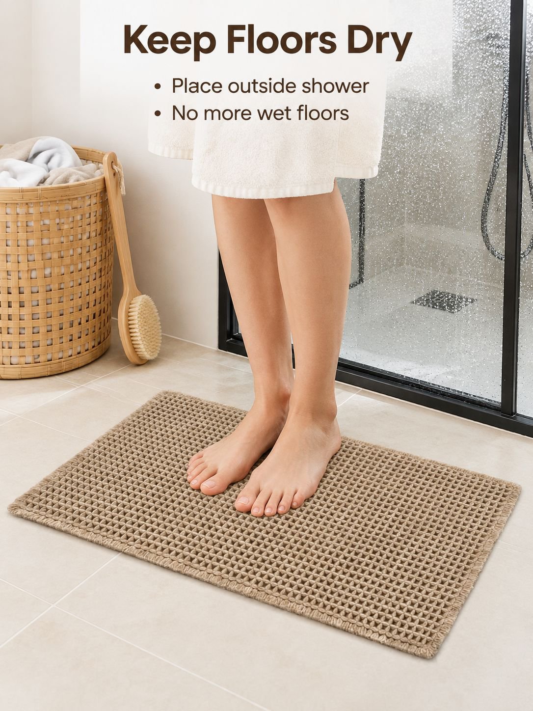 Huafu Ge bathroom floor mat anti slip, absorbent, quick drying