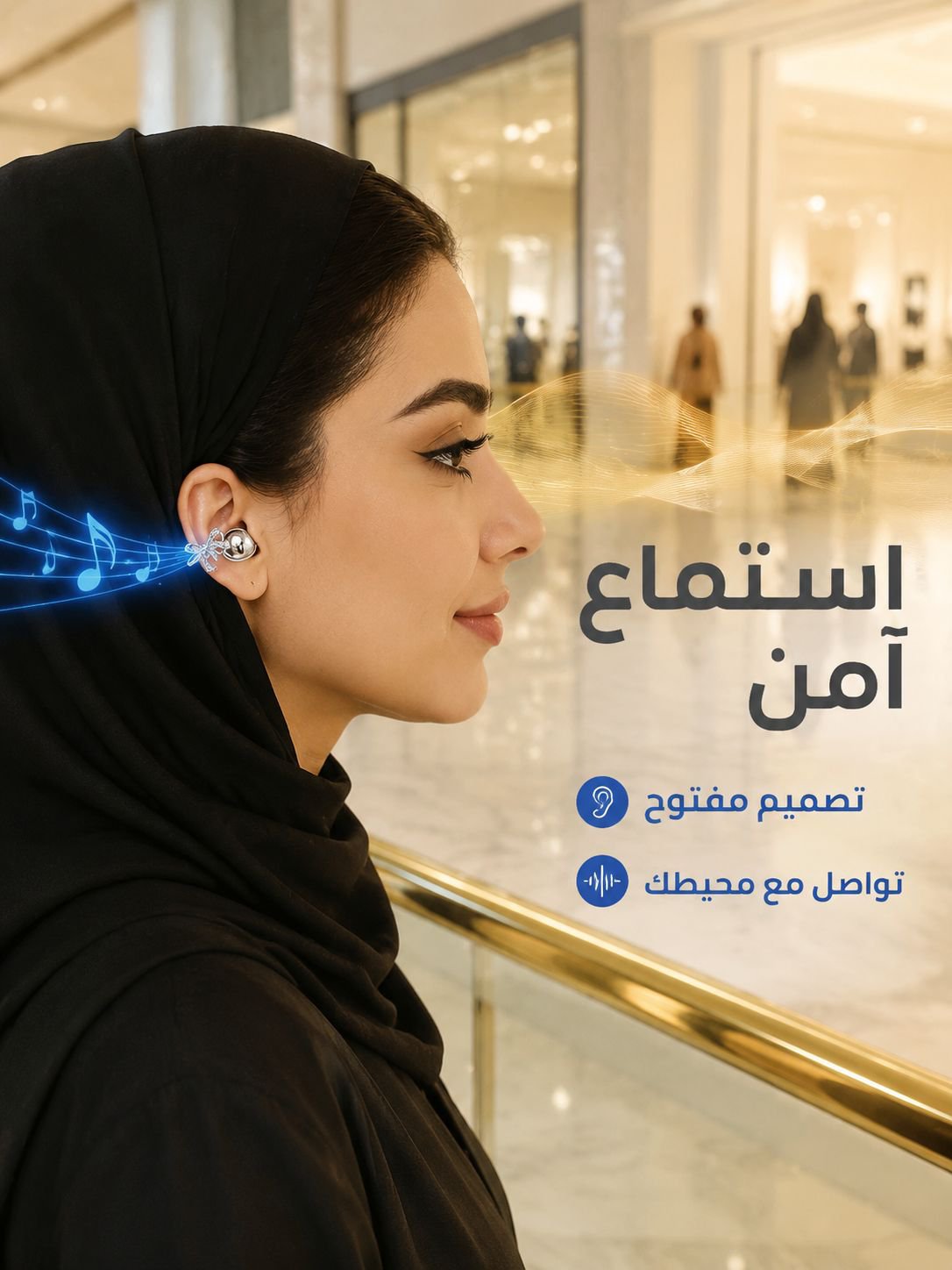 【أقراط على شكل فيونكة كهديّة】سماعات بلوتوث بتصميم حلقة نجمية أنيقة