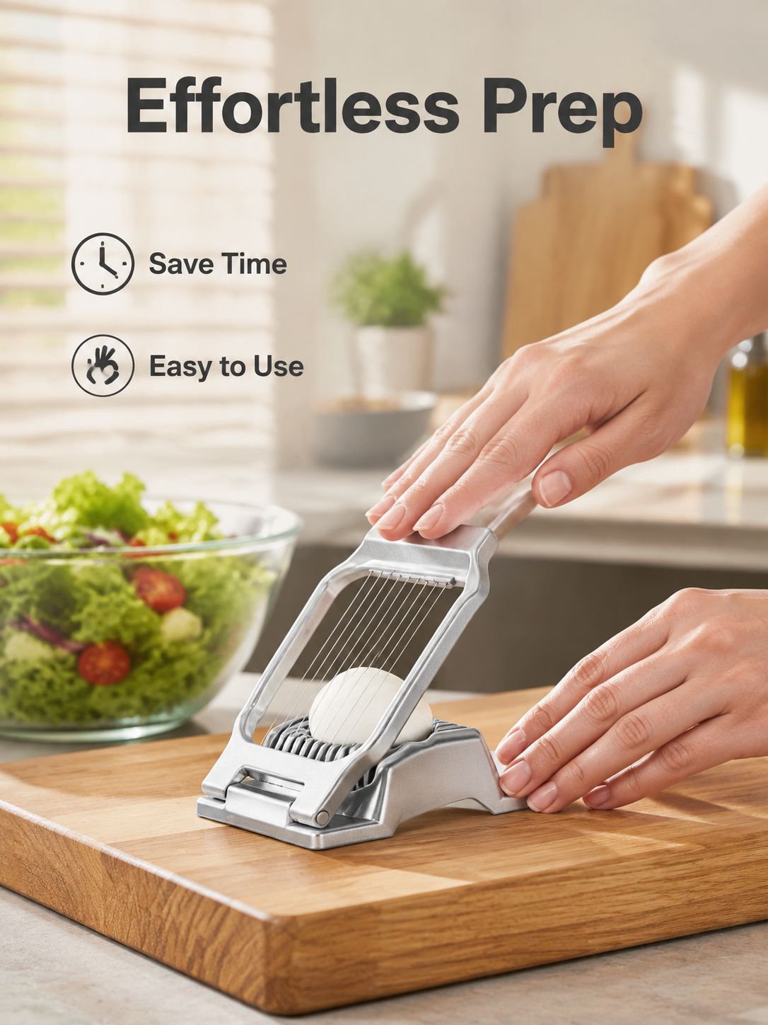 Kitchen Multi-purpose Egg Slicer, Aluminum Alloy Egg Divider, Kiwi & Century Egg Slicer