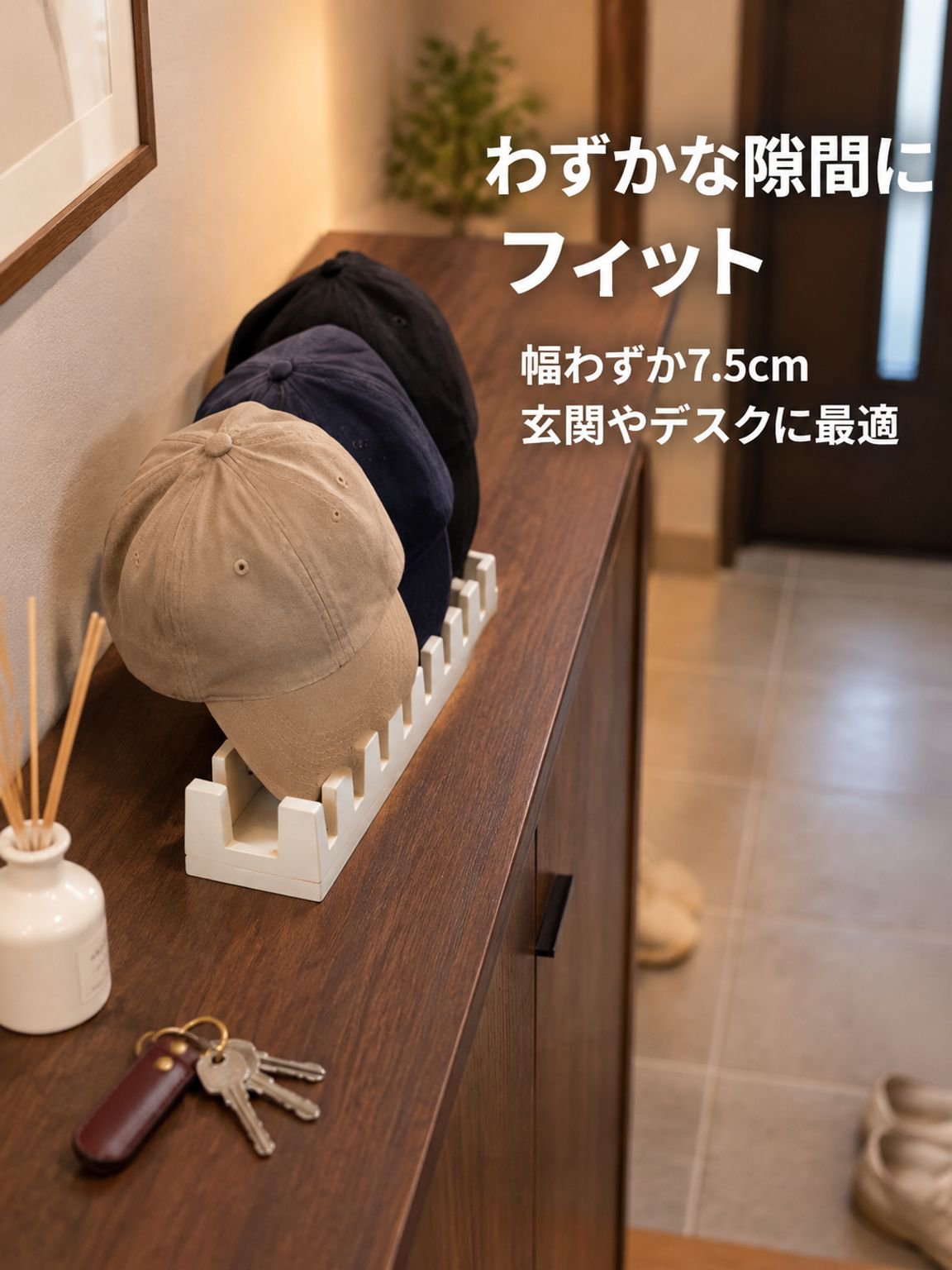 木製の野球帽収納・ディスプレイラック