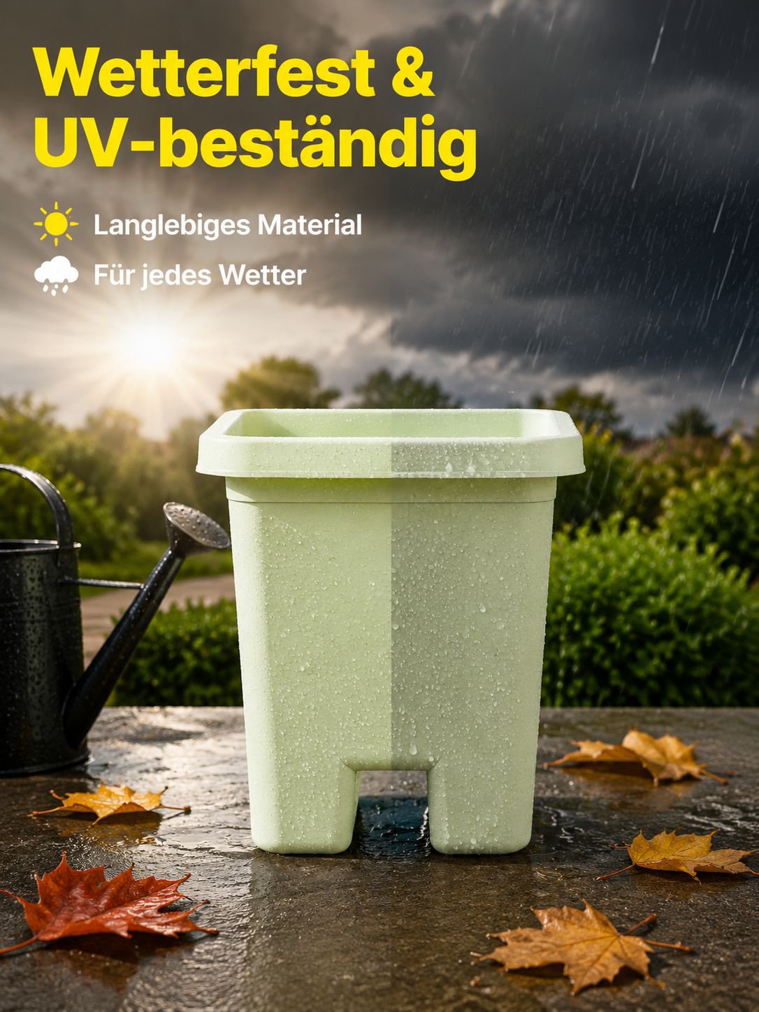 PP-Pflanzkasten für den Balkon, mit Wasserreservoir und Abflusssystem, 3 Liter Volumen