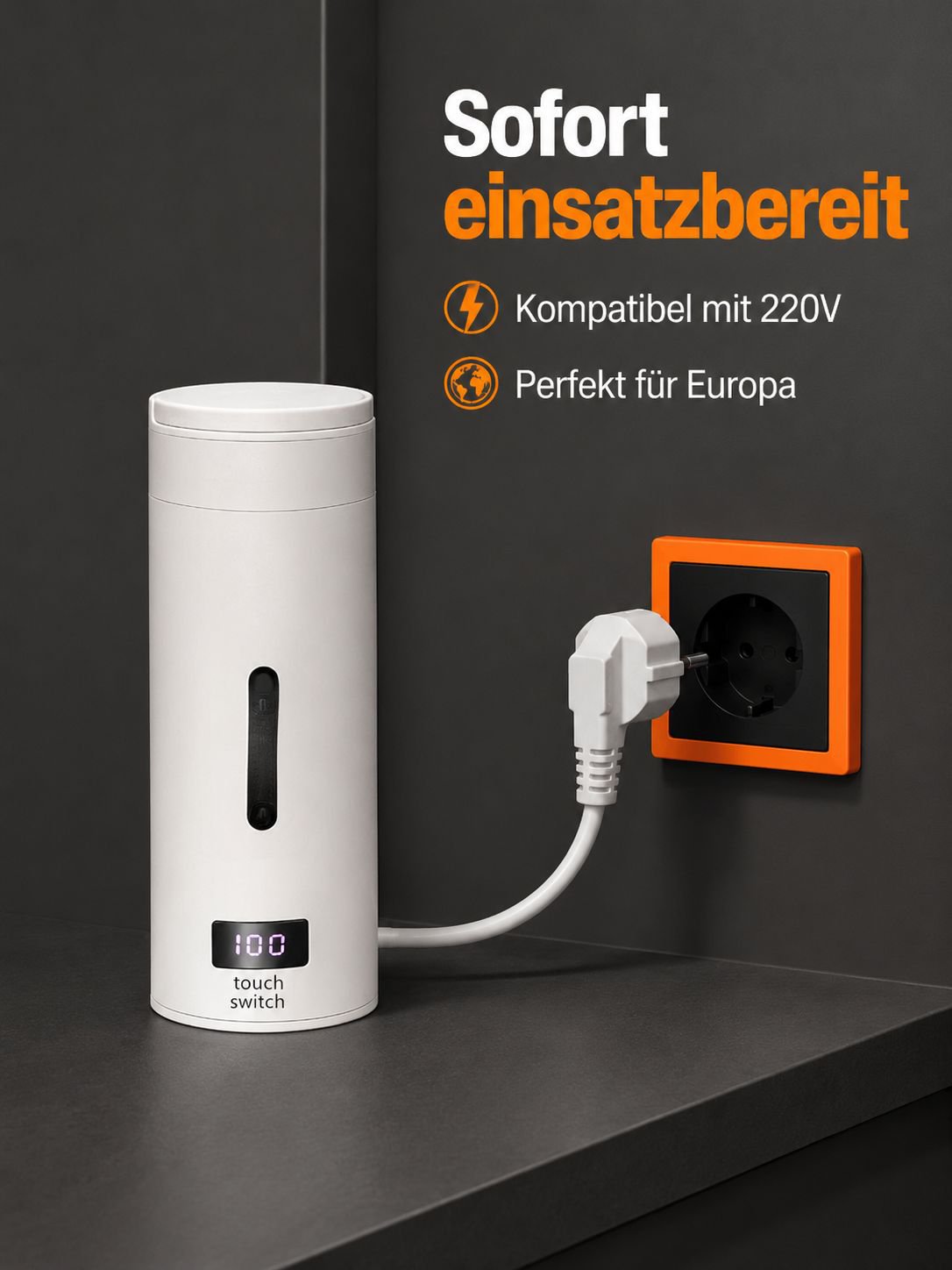 Wasserkocher für unterwegs mit praktischem Griff