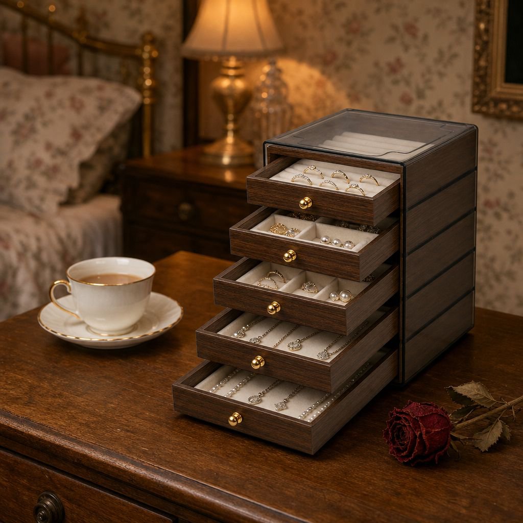 Multi-Layer Bracelet Necklace Earring Jewelry Box
