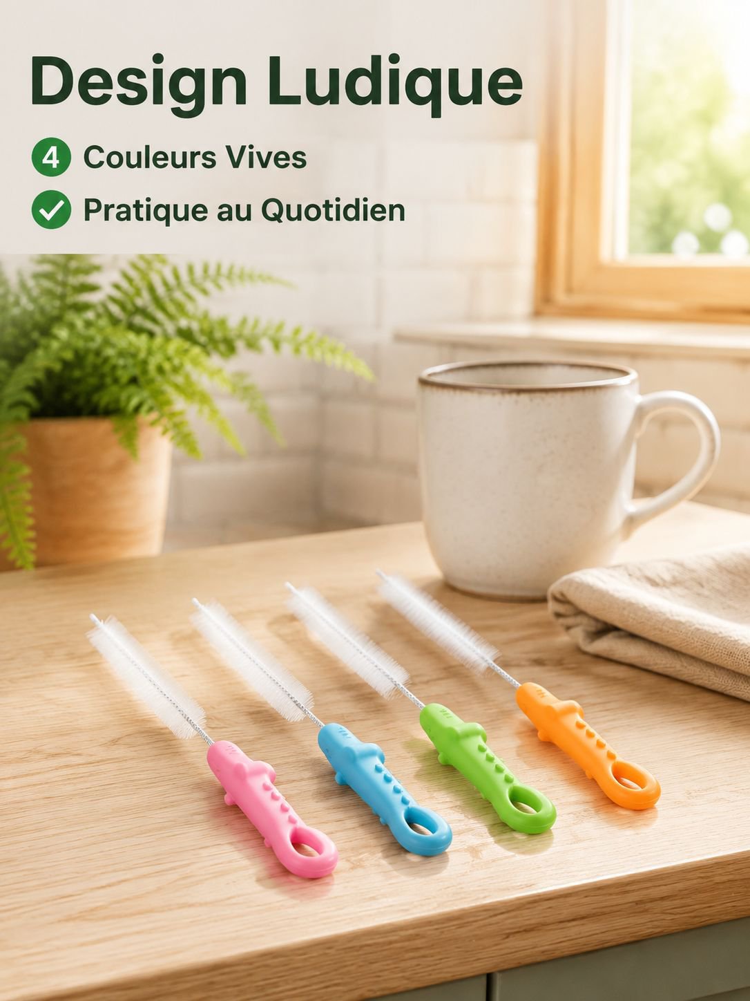 Brosse de nettoyage de paille en forme de crocodile 
