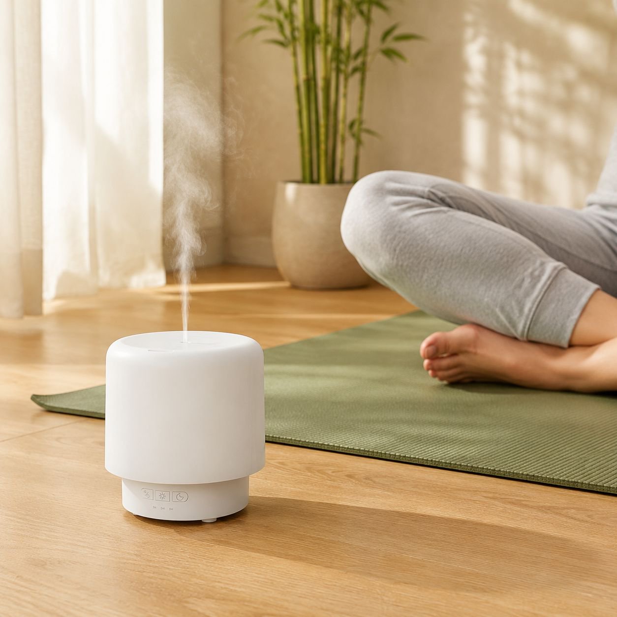 Cool mist humidifier with colorful lighting