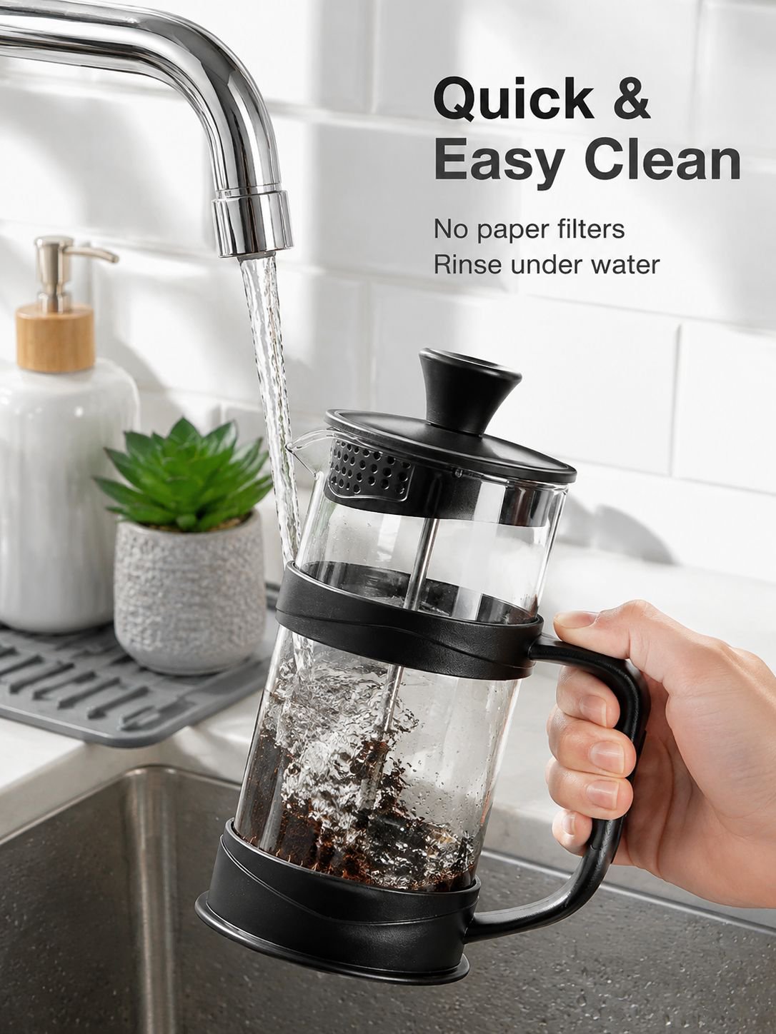 Heat resistant French press coffee pot