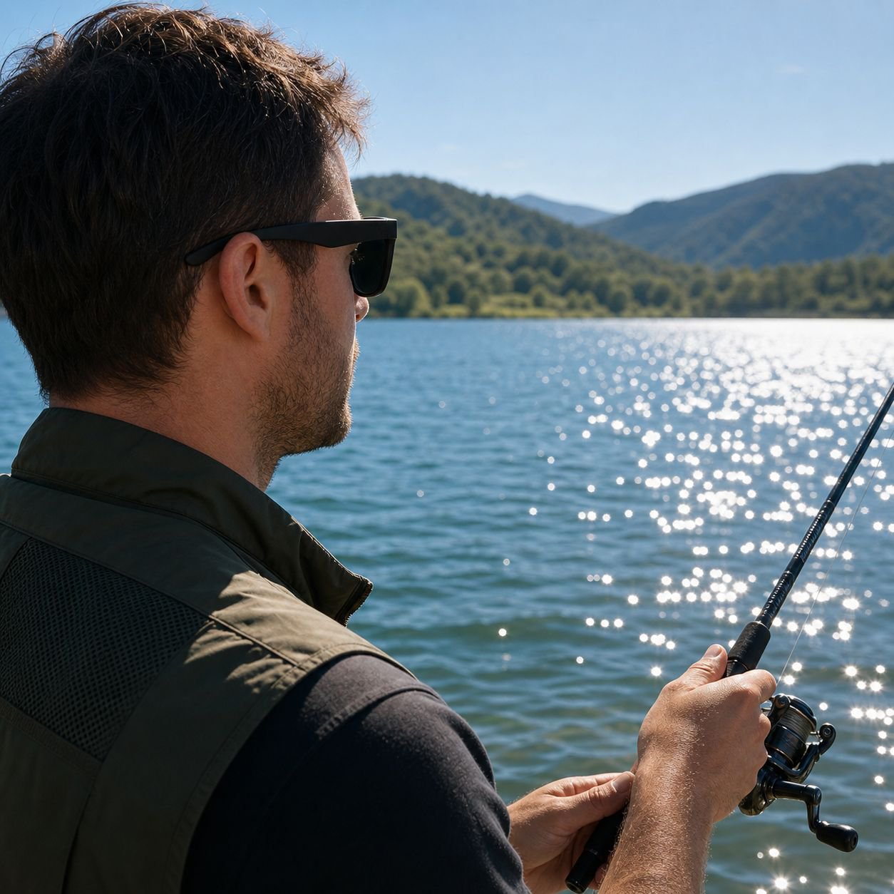 Gafas de montura cuadrada para deportes al aire libre, ciclismo, pesca y uso diario