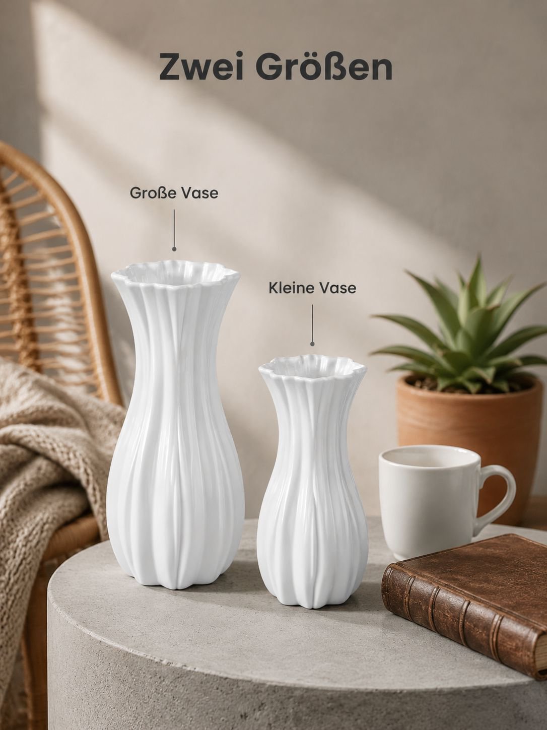 Bodenvase im französischen Stil, Plastikvase, Blumentopf, künstliche Blumen, Vintage-Wohnaccessoire.