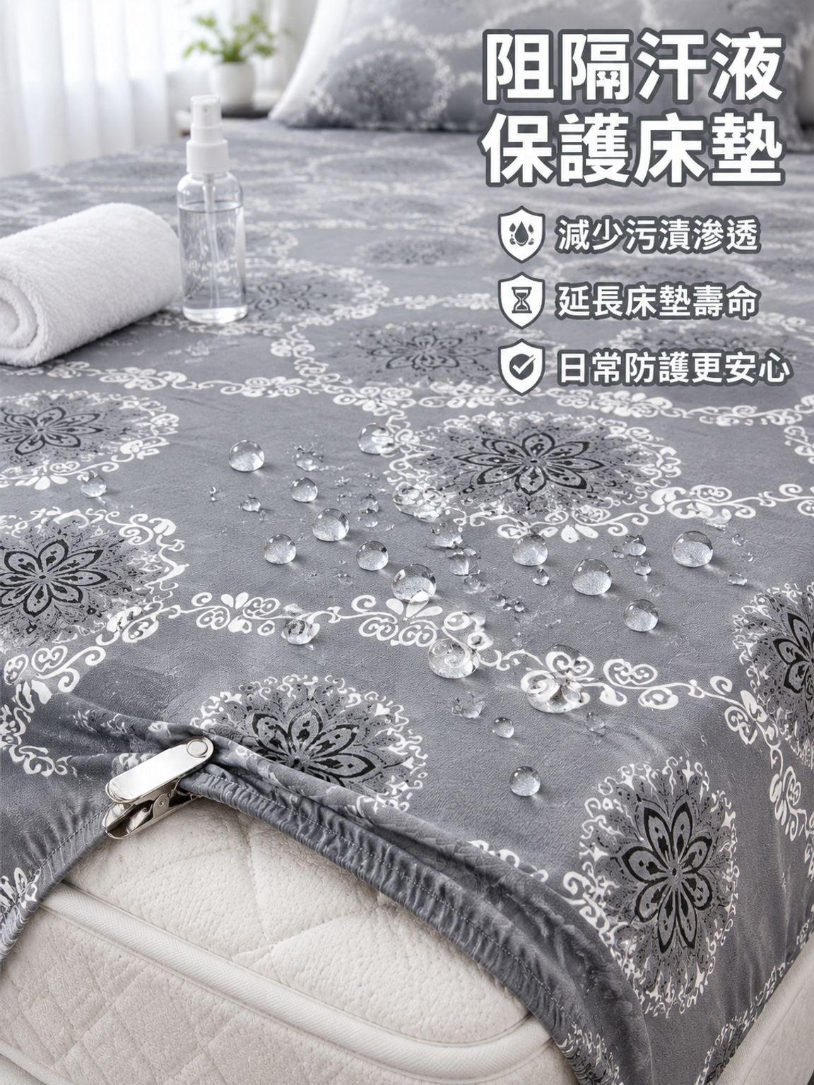 高质量100%聚酯酒店级弹簧床垫保护套面料印花家用床品