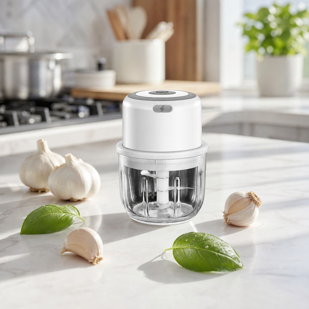 Portable Garlic Paste Maker Cordless Baby Food Grinder Kitchen Chopper