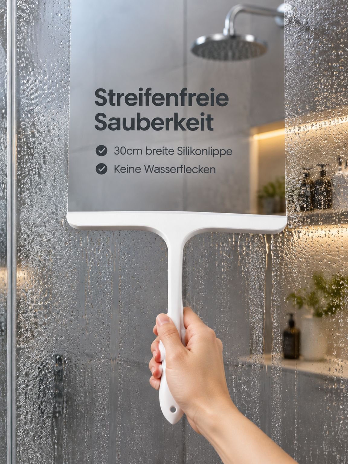 Silikon-Abzieher mit klebefreier Halterung