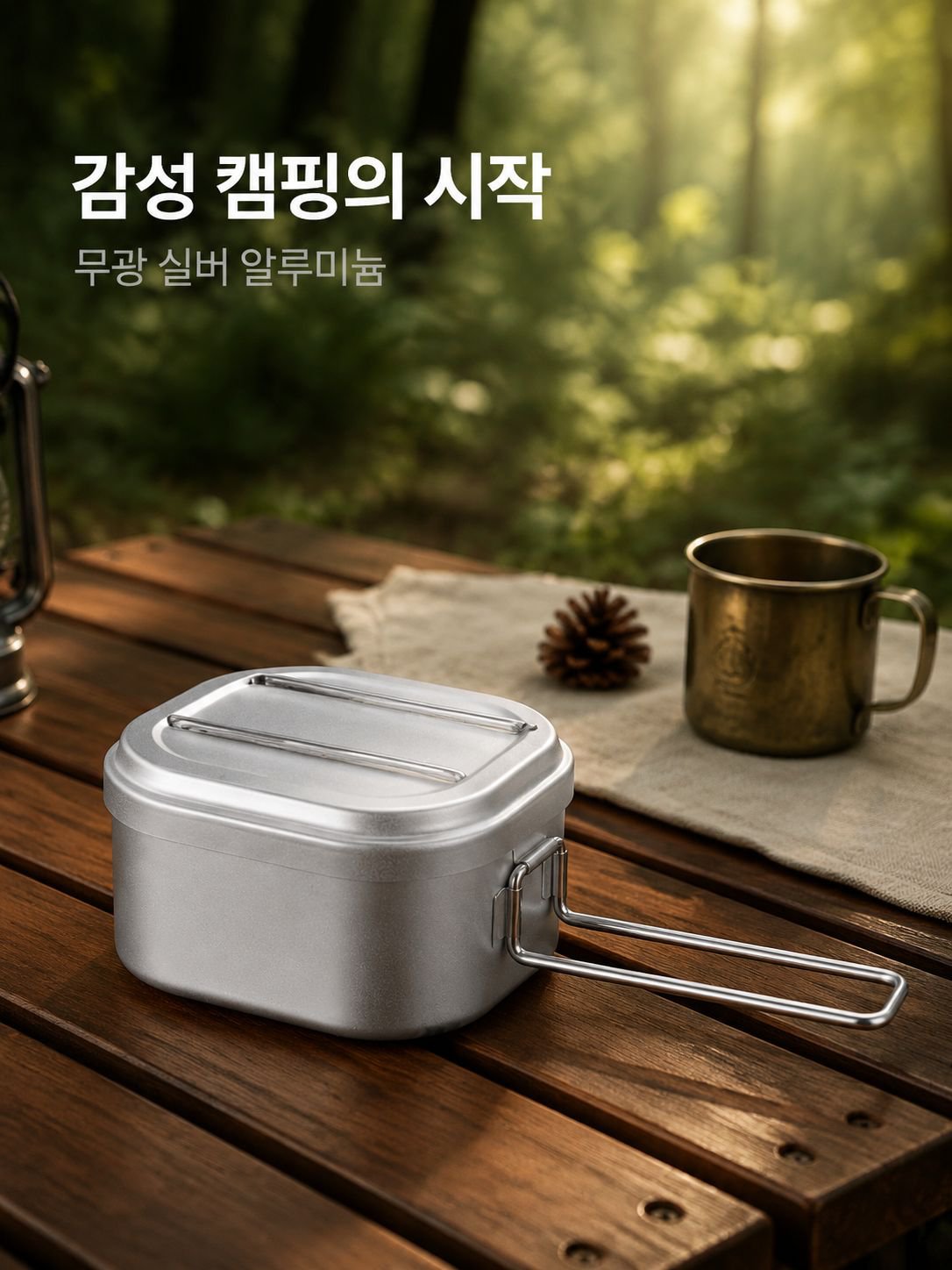 풀 알루미늄 도시락 손잡이 사각형 야외 캠핑