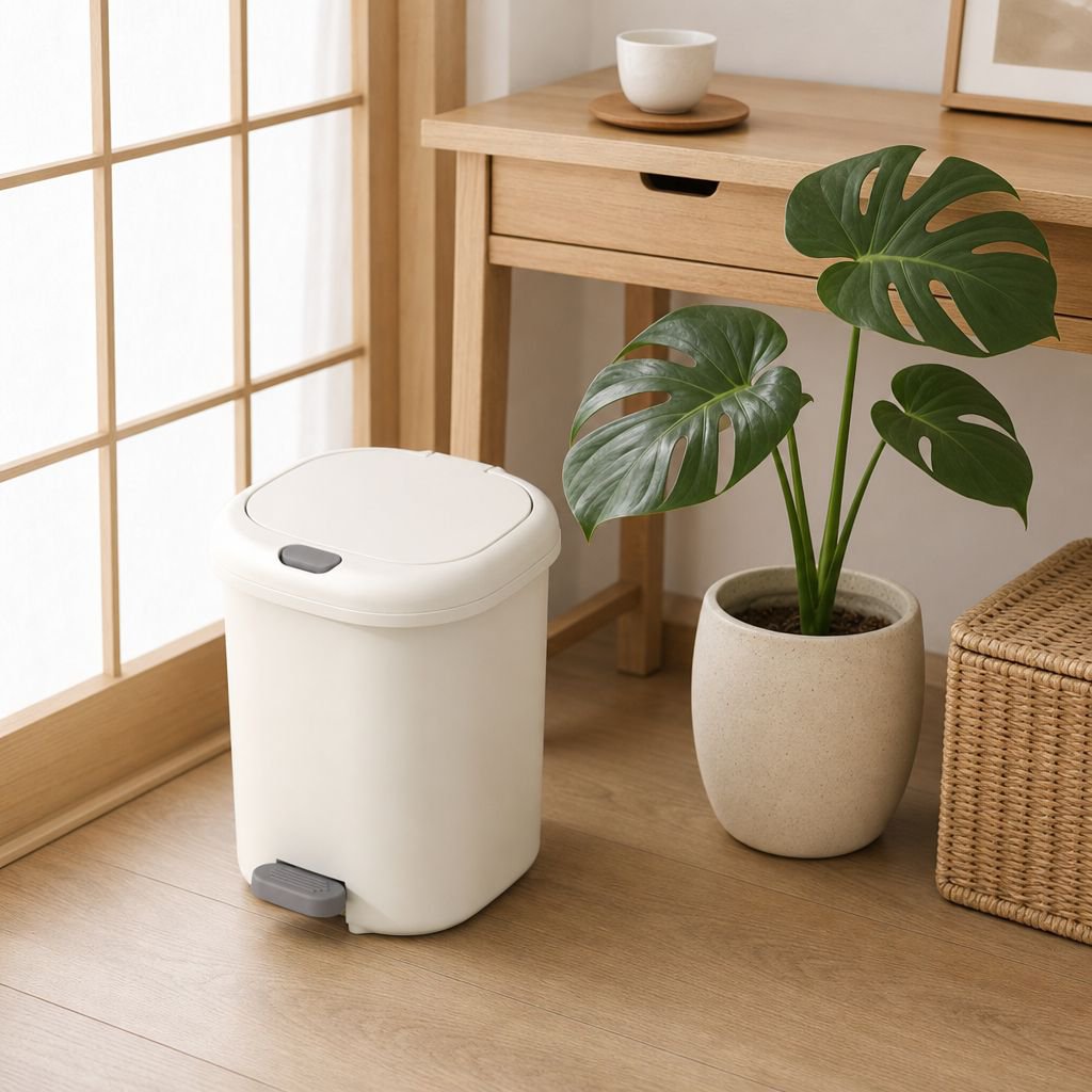 寝室、リビング、浴室、キッチンで使用できる、足踏み式大容量トイレットペーパーバスケット。フリップトップ式のゴミ箱。