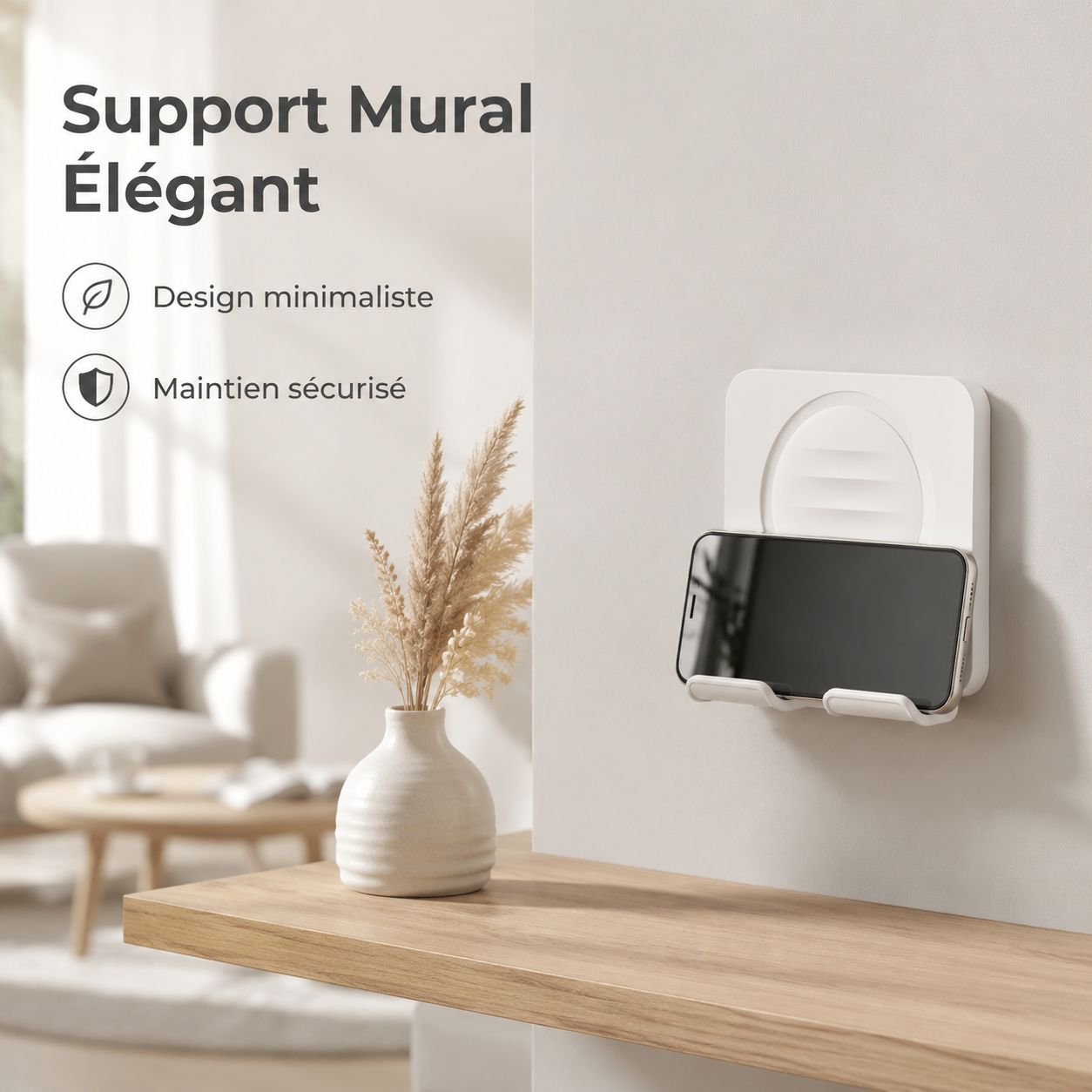 Support mural pour téléphone portable pour salle de bain