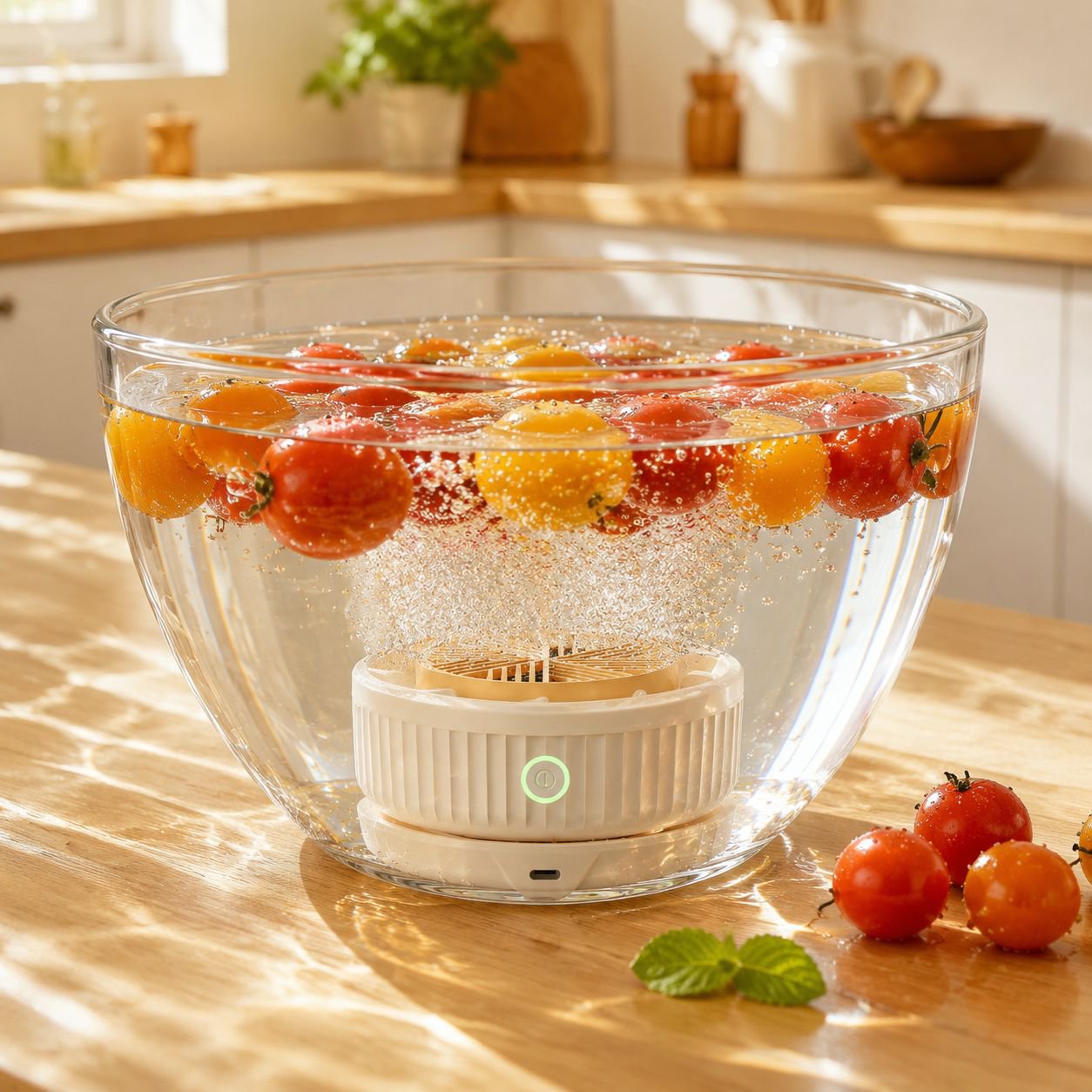 Wireless electric fruit and vegetable washing and purifying machine, food washing machine, removes p
