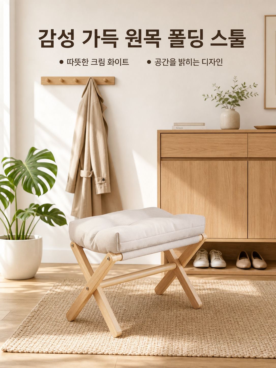 원목 신발 갈아입기용 의자