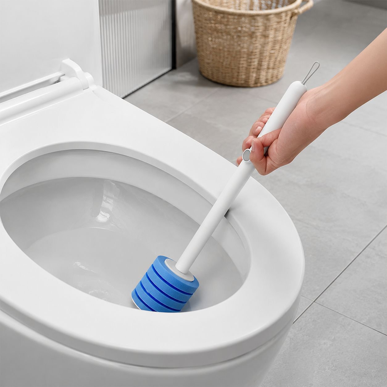 穴あけ不要 家庭用壁掛け使い捨てトイレブラシ