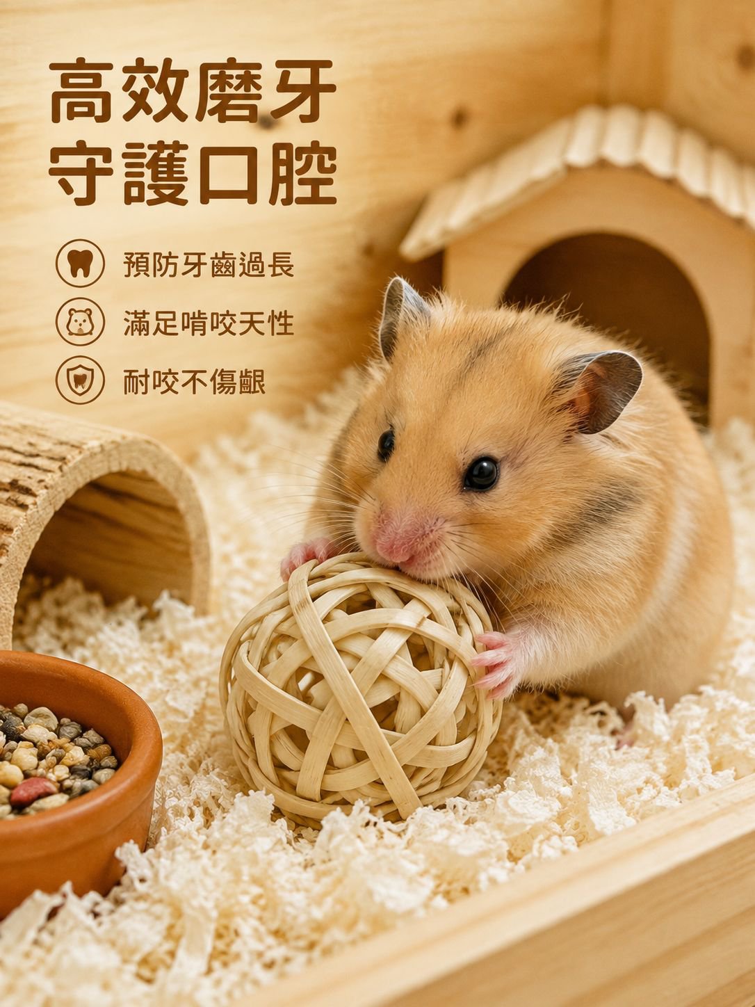 金絲熊專用磨牙藤球玩具