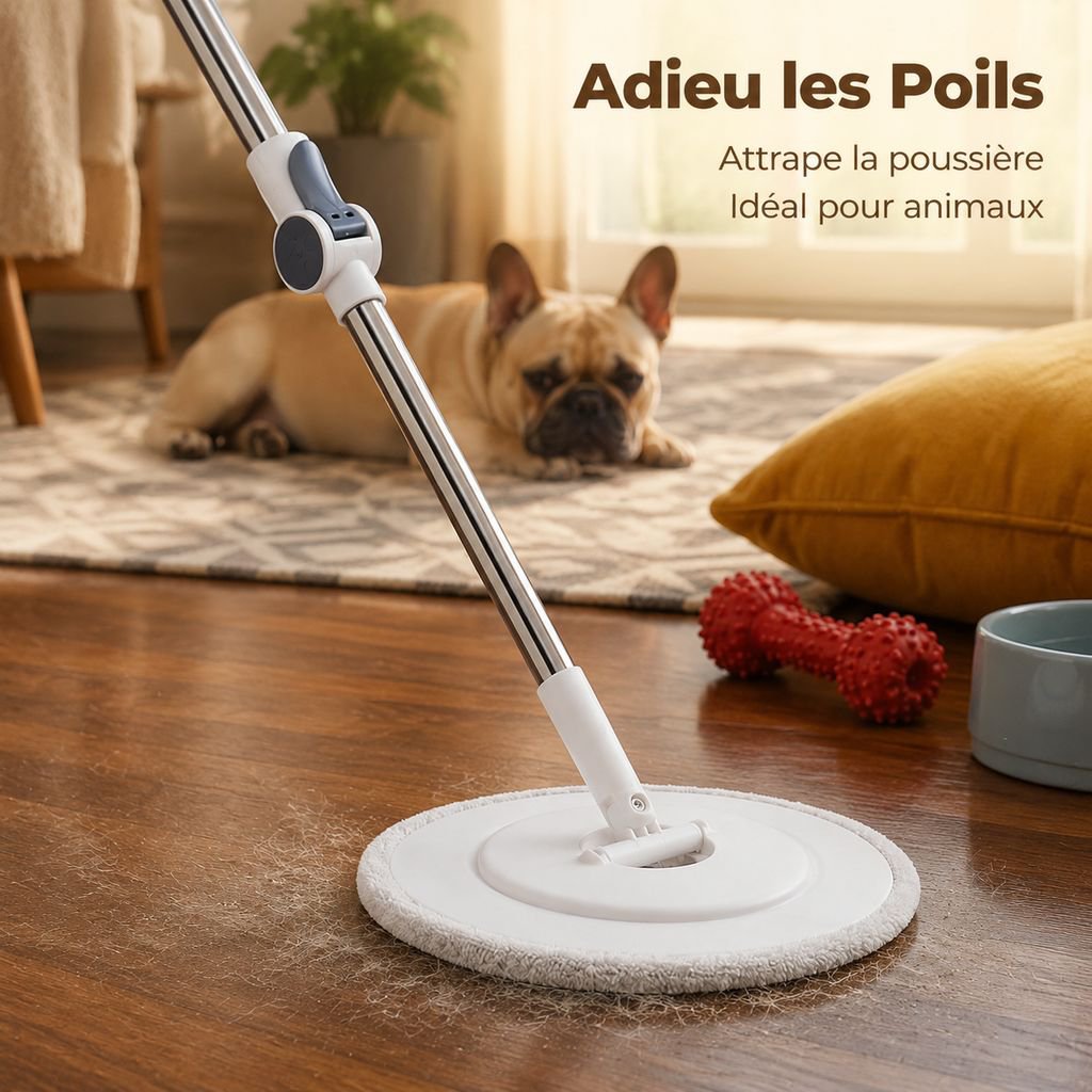 Nouvelle serpillière rotative pliable