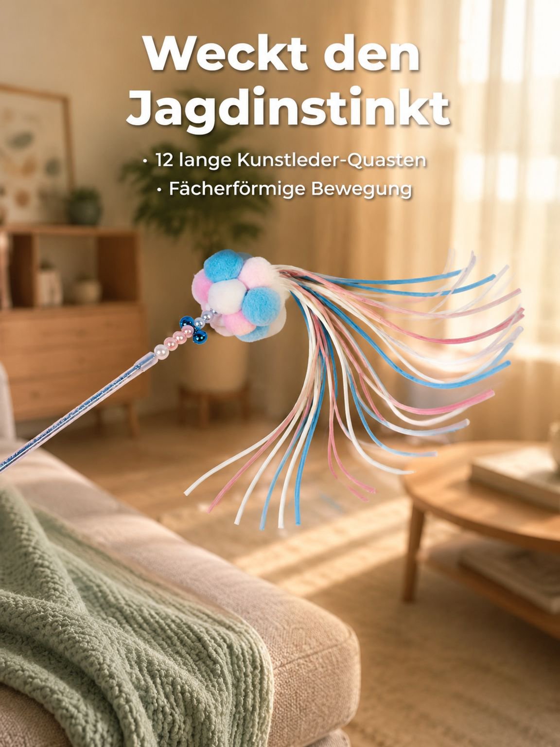 Interaktiver Katzen-Federstab
