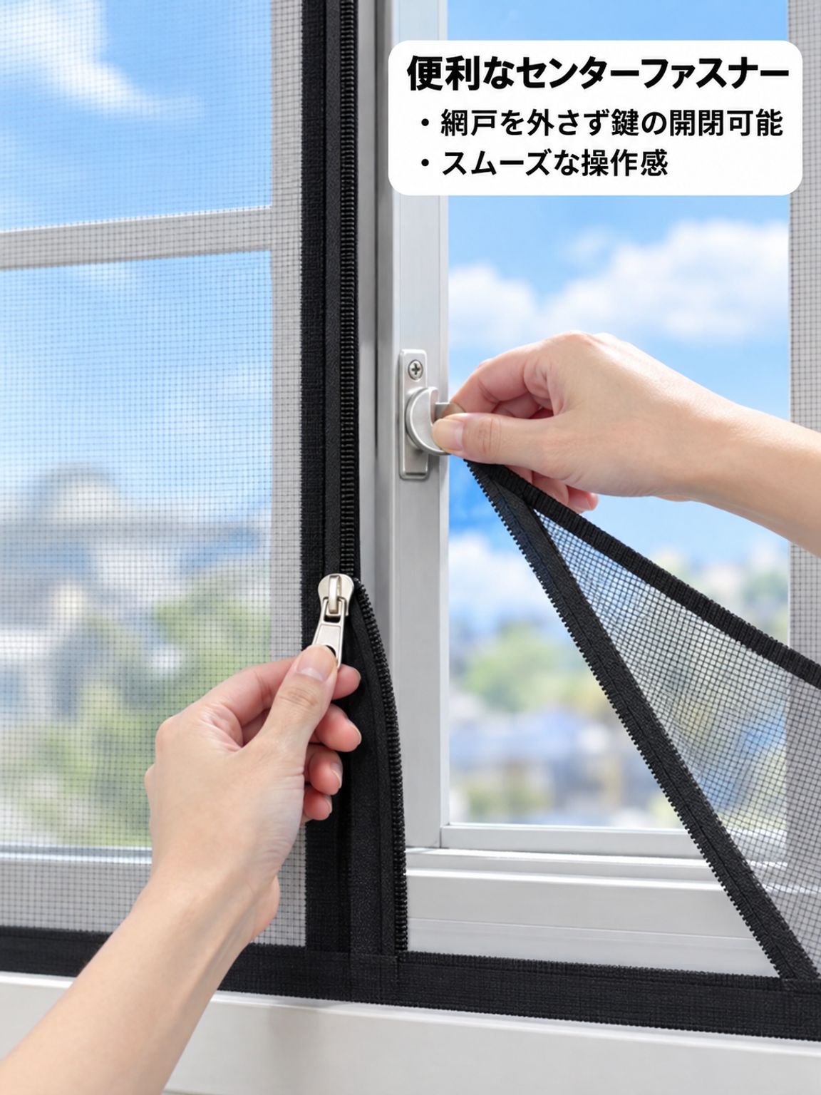 家庭用粘着式網戸