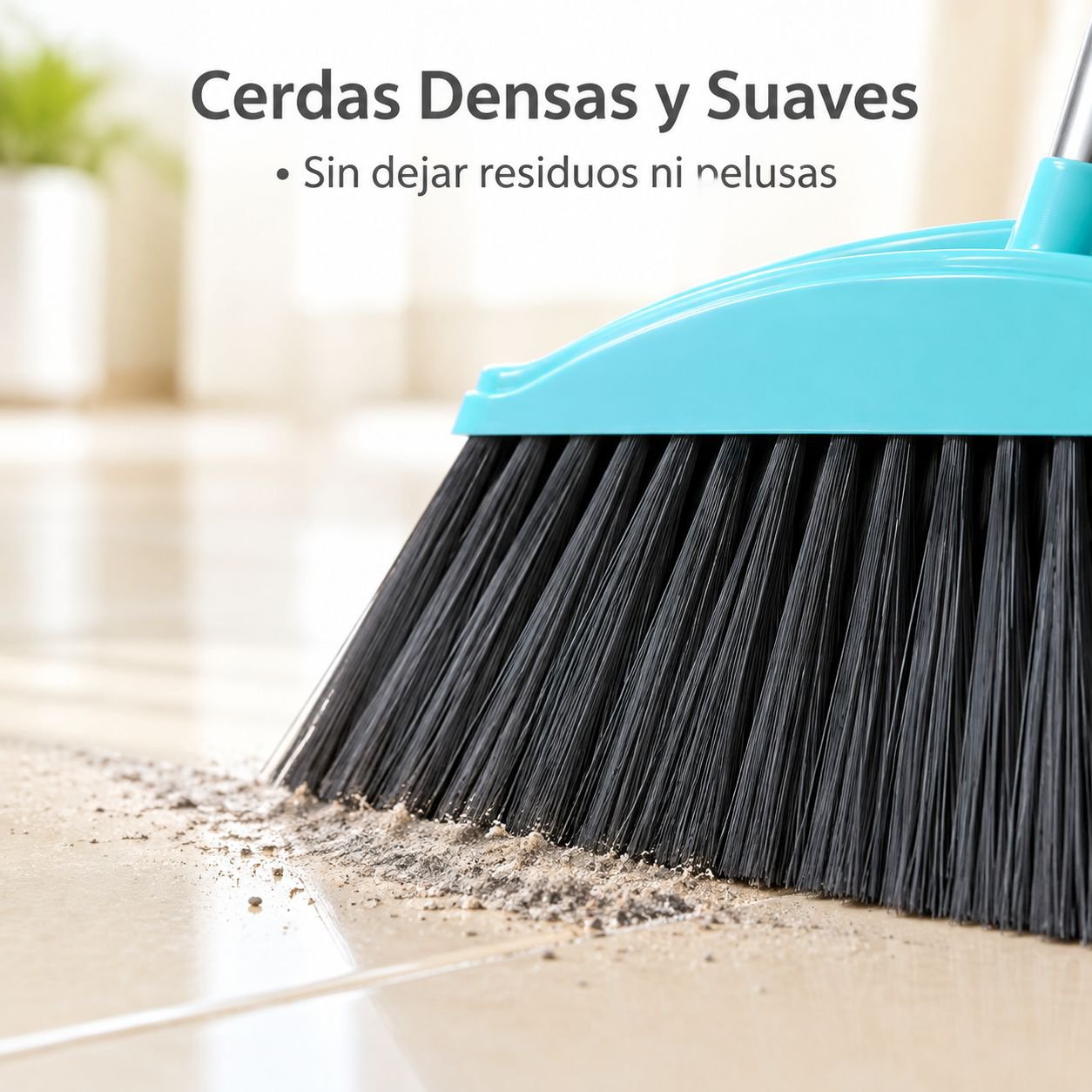 Juego de recogedor y escoba de cerdas suaves